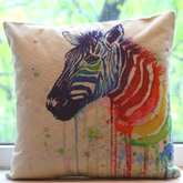 Zebra Rainbow - Cushion Cover